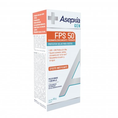 Asepxia Genética Protector FPS 50 Efecto Matificante Tubo 50 g