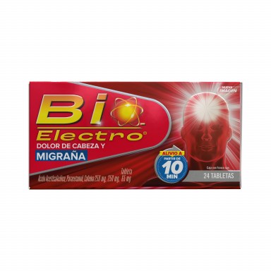 Bio Electro Migraña y Dolor De Cabeza 24 Tabletas