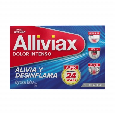 Alliviax Naproxeno 550Mg Alivia Dolor e Inflamación 10 Tabletas