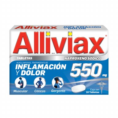 Alliviax Naproxeno 550Mg Alivia Dolor e Inflamación 10 Tabletas