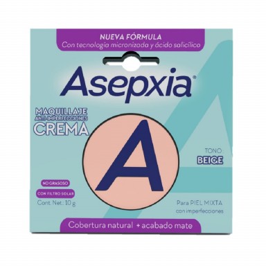 Asepxia BB Maquillaje Crema Beige Mate 10 g