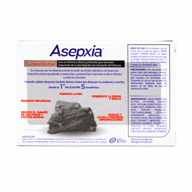 Asepxia Jabón Carbón Detox Purificante 100 g