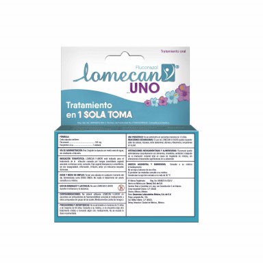 Lomecan V Uno Alivio 1 Cápsula Infecciones Vaginales150Mg