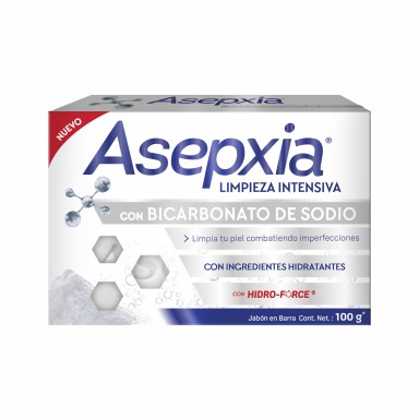 Asepxia Jabón Bicarbonato Limpieza Intensiva Barra 100 g