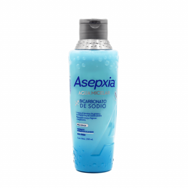 Asepxia Agua Micelar Bicarbonato Elimina grasa y maquillaje 200 ml