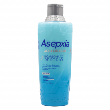 Asepxia Agua Micelar Bicarbonato Elimina grasa y maquillaje 400 ml