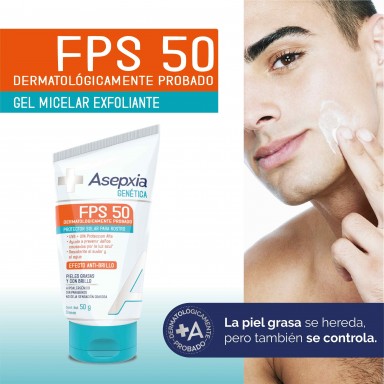 Asepxia Genética Protector FPS 50 Efecto Matificante Tubo 50 g