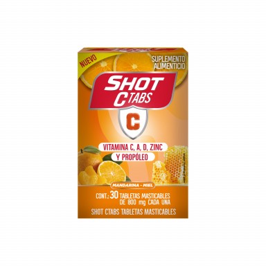Shot C Suplemento Alimenticio Vitamina C Mandarina Miel 30 Tabletas
