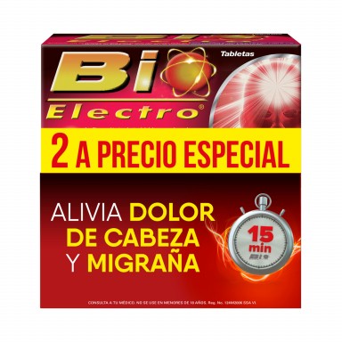 Bio Electro 2 Pack Migraña y Dolor de Cabeza 24 Tabletas
