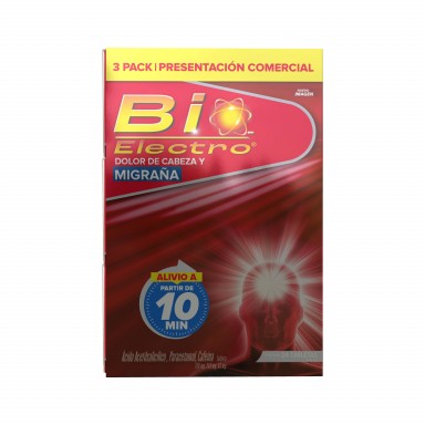 Bio Electro 72 tabletas, El especialista en migraña, Auxiliar en el tratamiento del dolor de cabeza, migraña o jaqueca.