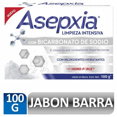 Asepxia Jabón Bicarbonato Limpieza Intensiva Barra 100 g