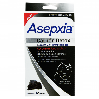 Asepxia Parches Carbón Detox 12 piezas