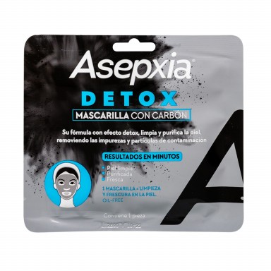 Asepxia Mascarilla Tela Carbon Detox 1 pz