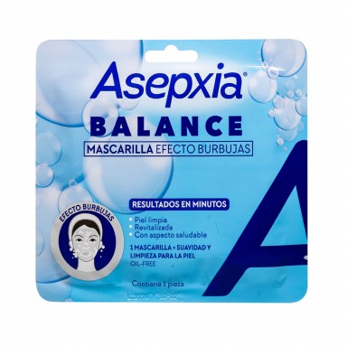 Asepxia Mascarilla Tela Balance Burbujas 1 pz