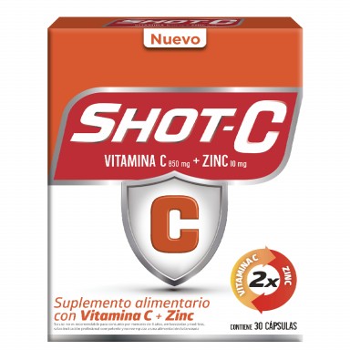 Shot c Multivitamínico Vitamina C y Zinc 30 Comprimidos