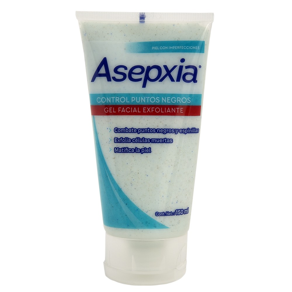 Asepxia Gel Exfoliante Combate Puntos Negros y Espinillas 150 ml