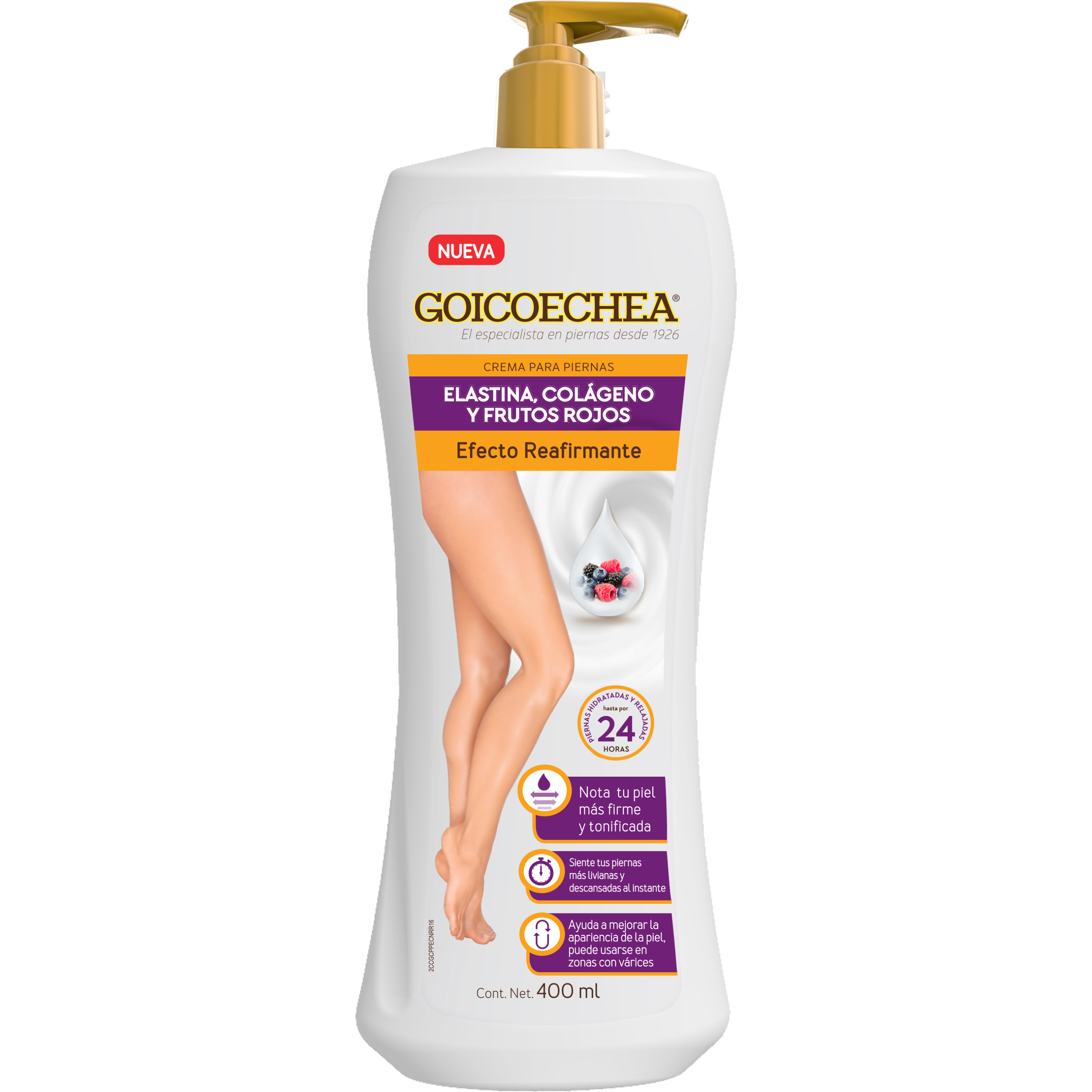 Crema Efecto Reafirmante Colágeno y Frutos Rojos 400 ml